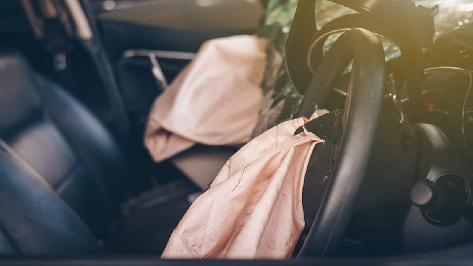 Deflated Airbag Stock Photo