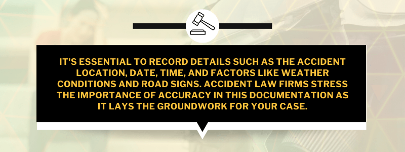 A photo that shows how important to document the accident scene by an accidents caw firm