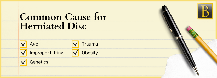 Common cause for herniated disc according to a lawyer for car accident injury